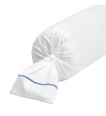 ANNE DE SOLENE Taie de traversin coton bleu fonc&eacute; 43x210 cm