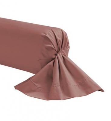 ESSIX Taie de traversin en percale de coton Royal line Bois de rose 43x190cm 