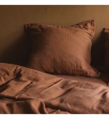 GABRIELLE PARIS Taie d'oreiller en gaze de coton Terracotta 65 x 65 cm,  