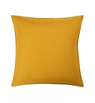 OLIVIER DESFORGES Taie d'oreiller en satin de coton lav&eacute; jaune 50 x 75 cm