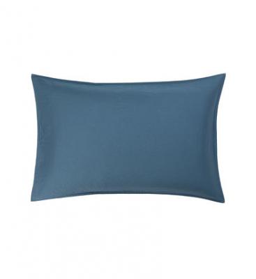 OLIVIER DESFORGES Taie d'oreiller en satin de coton lav&eacute; bleu 65 x 65 cm