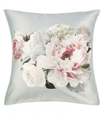 DESIGNERS GUILD Taie d'oreiller imprim&eacute;e en satin de coton, Peonia Grande, Gris