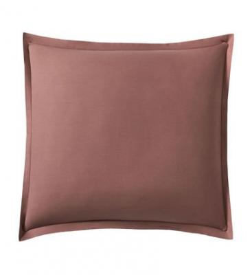 ESSIX Taie d'oreiller en percale de coton Royal line Bois de rose 65x65cm - Petit Volant 2 cm 