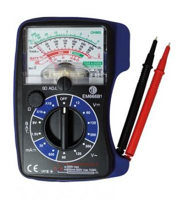 TIBELEC Multi-testeur, testeur analogique 4 fonctions - bleu et noir