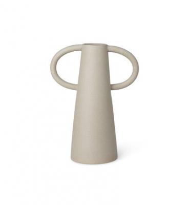 FERM LIVING Vase &agrave; anses en porcelaine sable 26 x 34 x 14 cm - 