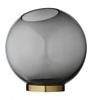 AYTM  - Globe Vase grand mod&egrave;le, &Oslash; 21 x H 21 cm, noir / or