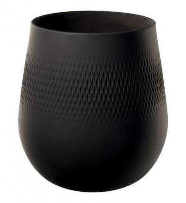 VILLEROY & BOCH Manufacture Collier noir Vase Carr&eacute; grand Noir 