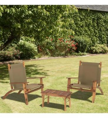MACABANE Salon de jardin en acacia 2 personnes