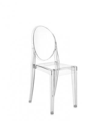 Chaise - VICTORIA GHOST Polycarbonate Cristal L 38cm x P 52cm x H 89cm, assise H 46cm