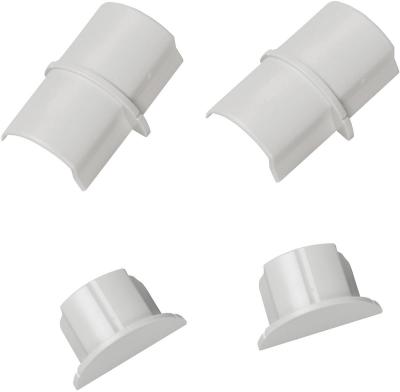 D LINE Raccords lisses blancs pour moulure demi-circulaire D-Line 30x15 mm