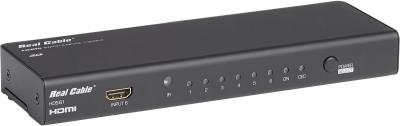 REAL CABLE  HDS61 - Commutateur vid&eacute;o/audio - 6 x HDMI - de bureau