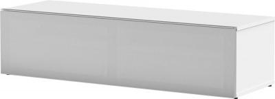MELICONI Meuble tv tissu acoustique et m&eacute;lamin&eacute; blanc atlanta 120 cm