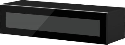 MELICONI Meuble tv verre infrarouge et bois noir menthy 120 cm