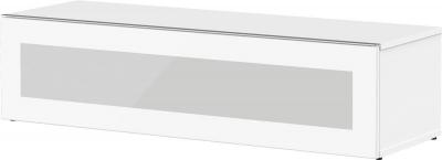 MELICONI Meuble tv verre infrarouge et bois blanc menthy 120 cm