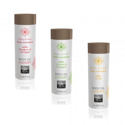 SHIATSU Huile Luxury Comestible Saveur Vanille - 75 Ml Hot - 