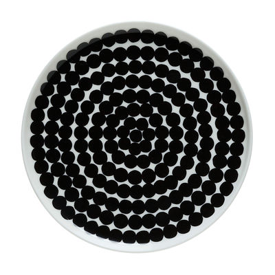 MARIMEKKO  - Oiva Siirtolapuutarha Assiette &Oslash; 20 cm, blanc / noir