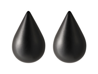 NORMANN COPENHAGEN  - Dropit Crochet mural - Petit, noir (lot de 2)