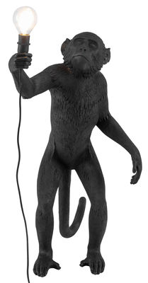 SELETTI  Lampe terrasse d&eacute;co LED Monkey Lamp debout noir