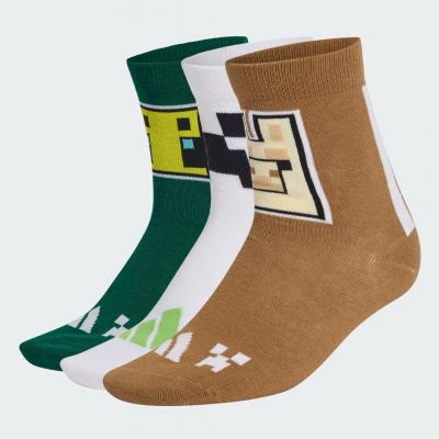 ADIDAS Chaussettes  Minecraft gris marron junior (3 paires) - L