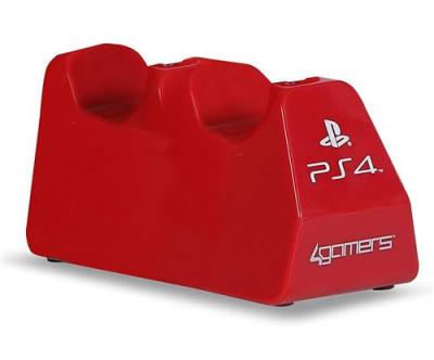 4GAMERS Double chargeur USB  Rouge pour Manettes PS4