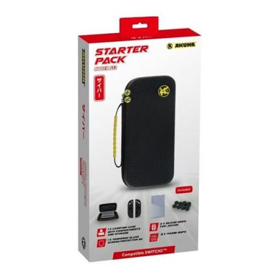 AKUMA Pack Starter Housse rigide Cyber S12 Noir pour Nintendo Switch 2 + Protections