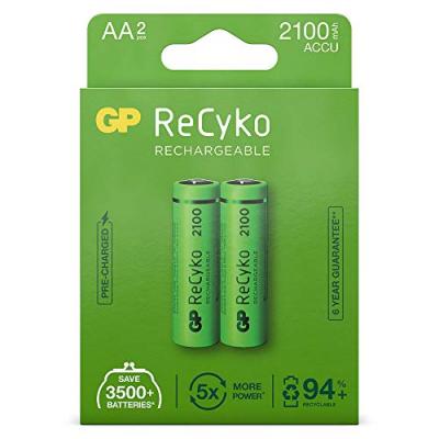 GP  ReCyko LR6/AA 2100mAh - Pack de 2 accus rechargeables NiMH