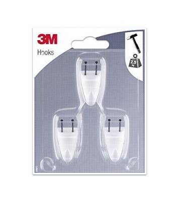 3M Crochet Sp&eacute;cial Pl&acirc;tre Blanc Petit Mod&egrave;le x3
