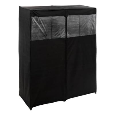 Armoire penderie intiss&eacute;e avec structure en m&eacute;tal noir