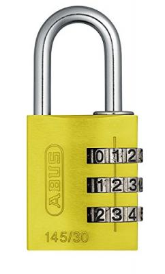 ABUS Cadenas &agrave; code - en aluminium - 3 molettes - 30 mm - jaune - 145 
