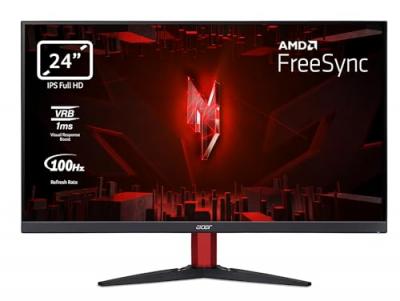  Acer Nitro KG242Y Ebiif - KG2 Series - &eacute;cran LED - jeux - 24"" (23.8"" visualisable) - 1920 x 1080 Full HD (1080p) @ 100 Hz - IPS - 250 cd/m&sup2; - 1000:1 - 1 ms - 2xHDMI,