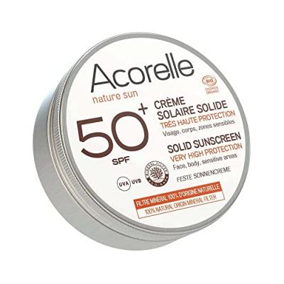 ACORELLE  Cr&egrave;me solaire solide Spf50+ 30 g de cr&egrave;me