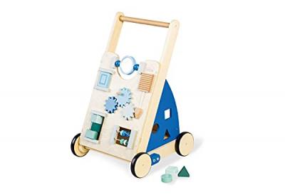 PINOLINO  Chariot de marche enfant d'activit&eacute;s Titus bois, bleu
