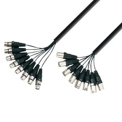 ADAM HALL  Cables K3L8MF0500 C&acirc;ble multipare 3 Star Serie, 8 XLR m&acirc;le vers 8 XLR femelle, 5 m