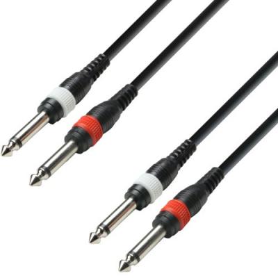 ADAM HALL CABLES  3 STAR TPP 0100 - C&acirc;ble Audio 2 x Jack 6,35 mm mono vers 2 x Jack 6,35 mm mono 1 m