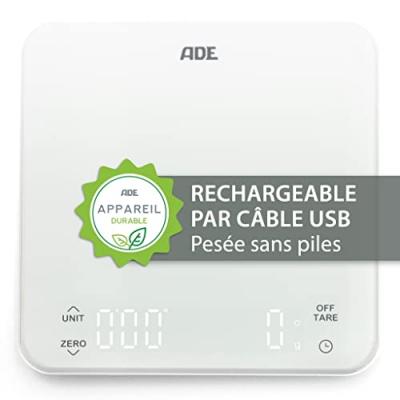 ADE Balance de cuisine &eacute;lectronique 5 kg/1 g blanc ke2100