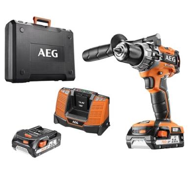 AEG Perceuse &agrave; percussion  Brushless 18V - 2 Batteries 2.0 Ah - 1 Chargeur - BSB18C2BL-202C