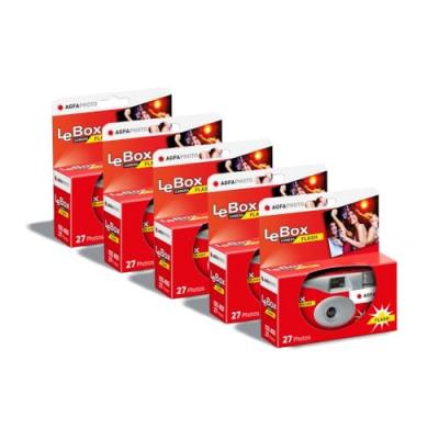 AGFA PHOTO AgfaPhoto LeBox Flash Pack 5X Appareil Photo Jetable avec Flash pour 27 Photos