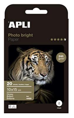 APLI PAPER Apli Pochette 20 feuilles papier photo bright PEFC 100 x 150 mm 240g
