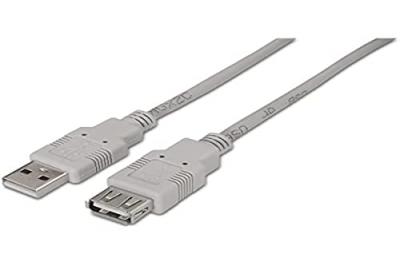 AISENS  Usb A Male To Usb A 2.0 Female Extender 1.8 M Gris