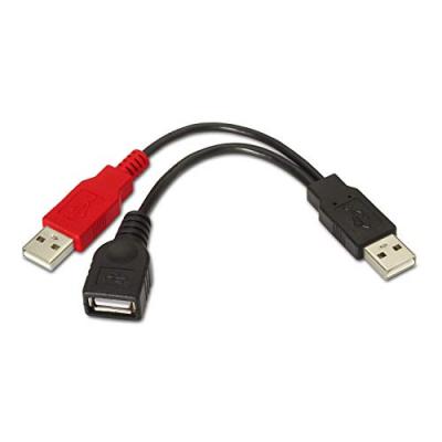 AISENS  2 Usb-a M/f To Usb-a 2.0 M 15 Cm Rouge,Noir