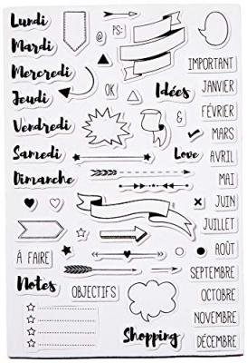ALADINE Kit Stampo - Bullet journal - 58 tampons -  - couleur variant