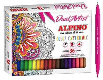 ALPEXE&REG; Etui 36 Marqueurs Pour Mandalas Avec Pointe Pinceau Alpine Ar000176