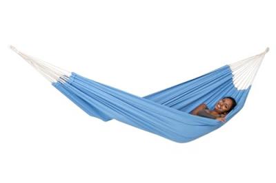 AMAZONAS  - Hamac artisanal br&eacute;silien avec sac de rangement bleu
