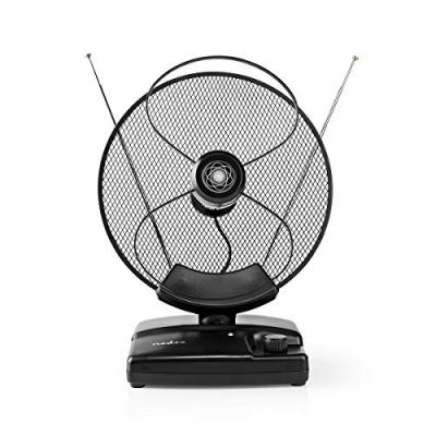 NEDIS Antenne hdtv d'int&eacute;rieur 0 - 25 km gain de 30 - 36 db fm/vhf/uhf noire