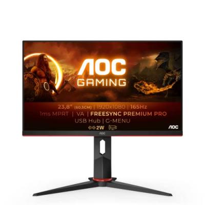 AOC Ecran PC Gaming  24G2SU/BK 24 pouces Full HD Noir et rouge 
