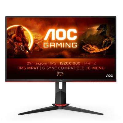 AOC  27G2 Ecran Gamer 27 FHD LED 144Hz HDMI FreeSync Noir Noir, Rouge
