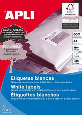  Apli &eacute;tiquettes blanches permanentes 105,0 x 48,0 mm 500 feuilles