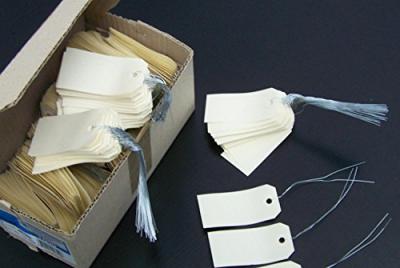 AGIPA   etiquette &agrave; susprendre, 120 x 57 mm, avec fil de fer noir