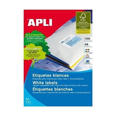 GENERIQUE Etiquettes permanentes Apli blanches 38 x 21,2 mm - 100 feuilles