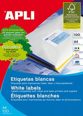 GENERIQUE Etiquettes permanentes Apli White 105 x 48 mm - 100 feuilles